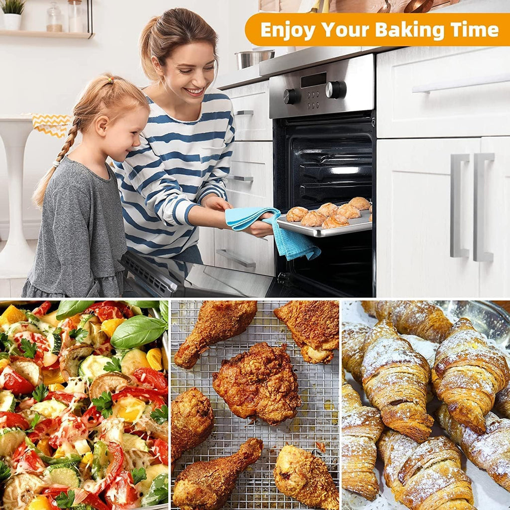 Oven Air Fryer Basket and Tray, OPENICE Stainless Steel Air Fryer Basket for Oven, Air Fryer Tray and Pan Set for Crisping Baking