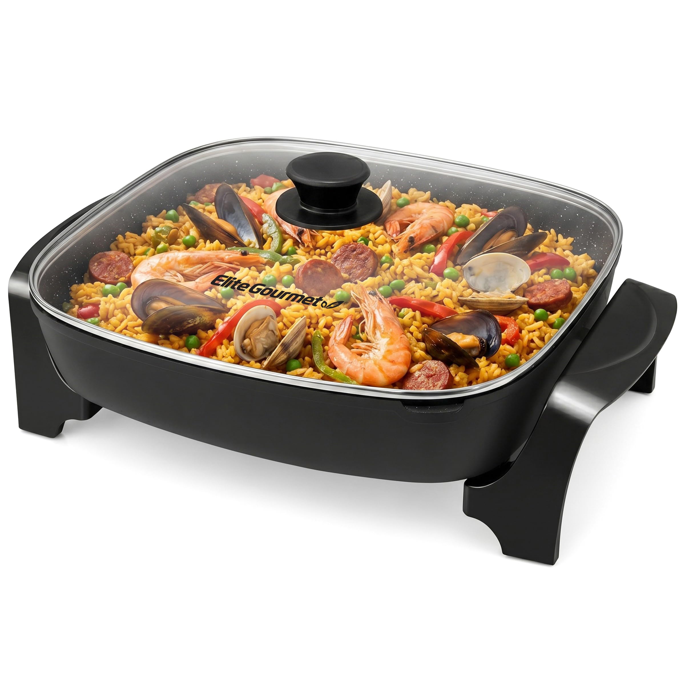 Elite Gourmet PFAS-Free Nonstick Electric Ceramic Skillet