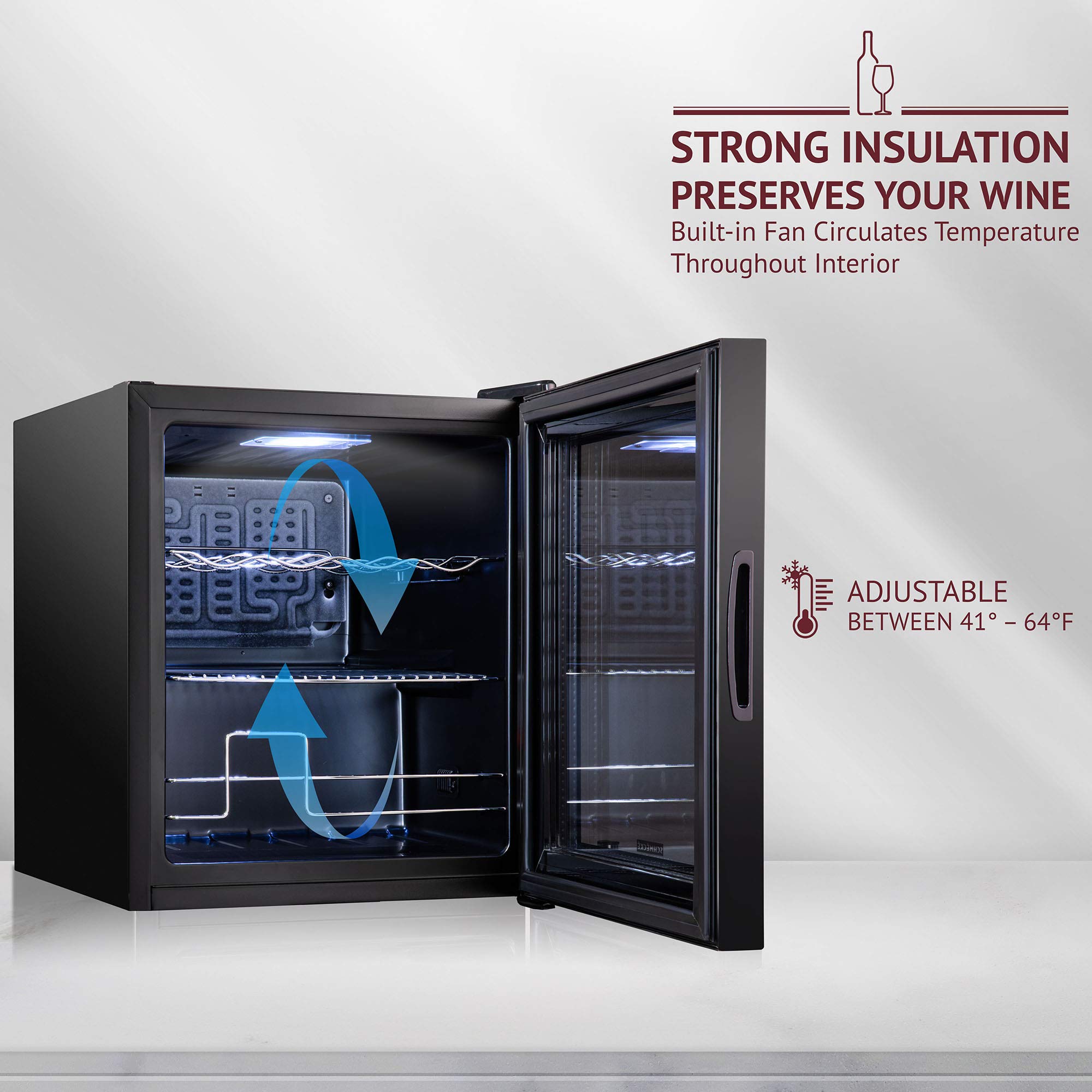 SCHMÉCKÉ Freestanding Wine Cooler Refrigerator with Lock