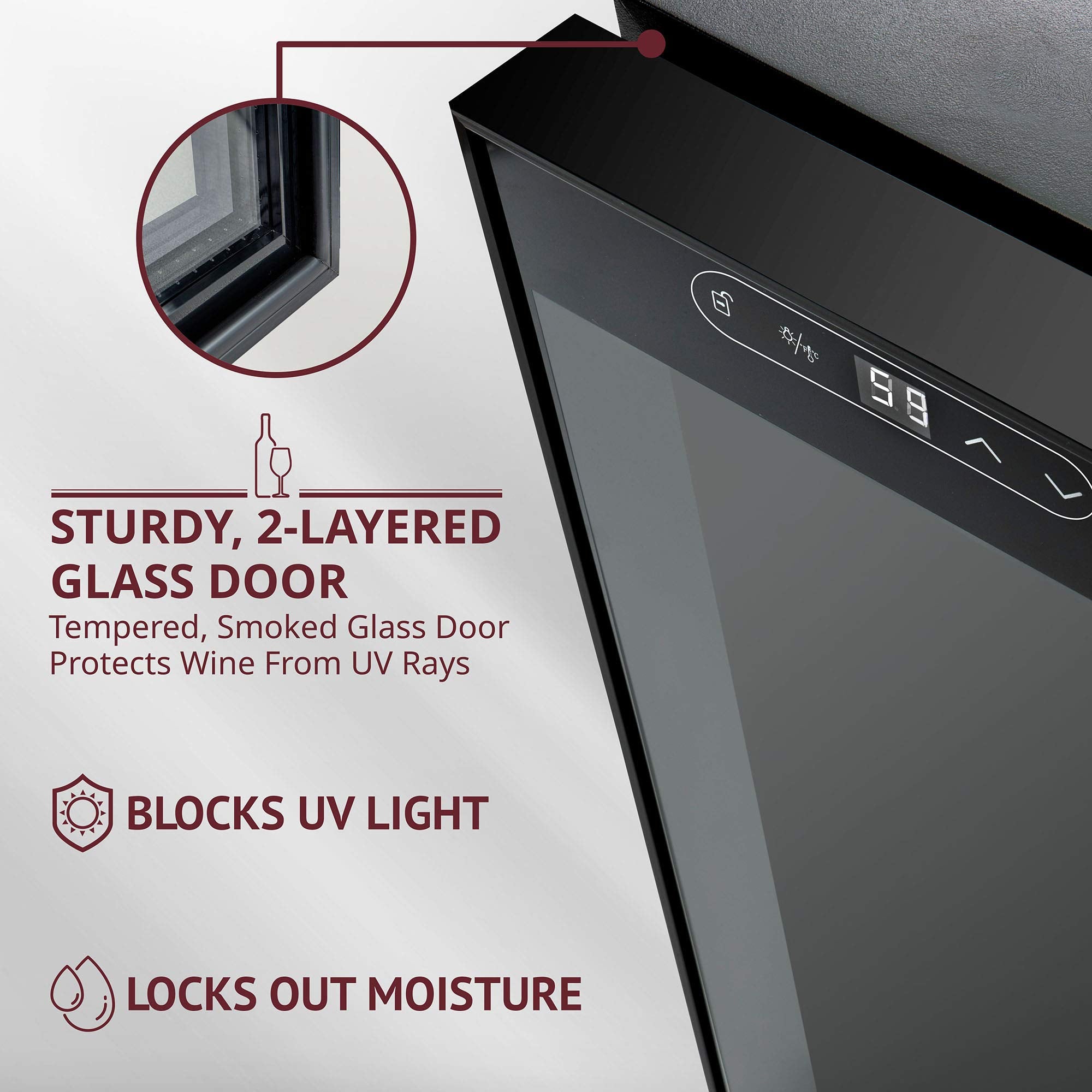 SCHMÉCKÉ Freestanding Wine Cooler Refrigerator with Lock