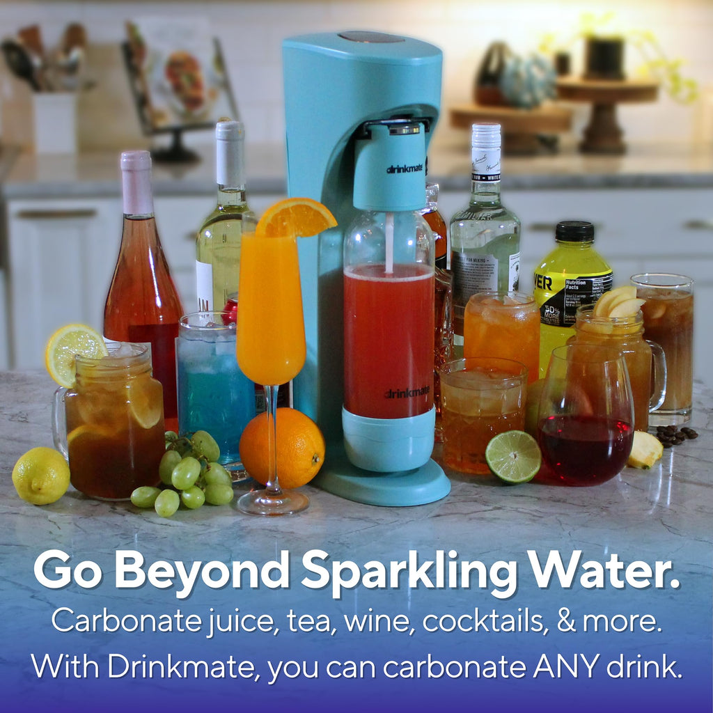 Drinkmate OmniFizz Sparkling Water Maker & Soda Streaming Machine | Carbonates Any Drink | BPA-Free Bottle | No Batteries or Electricity Required | CO2 Not Included