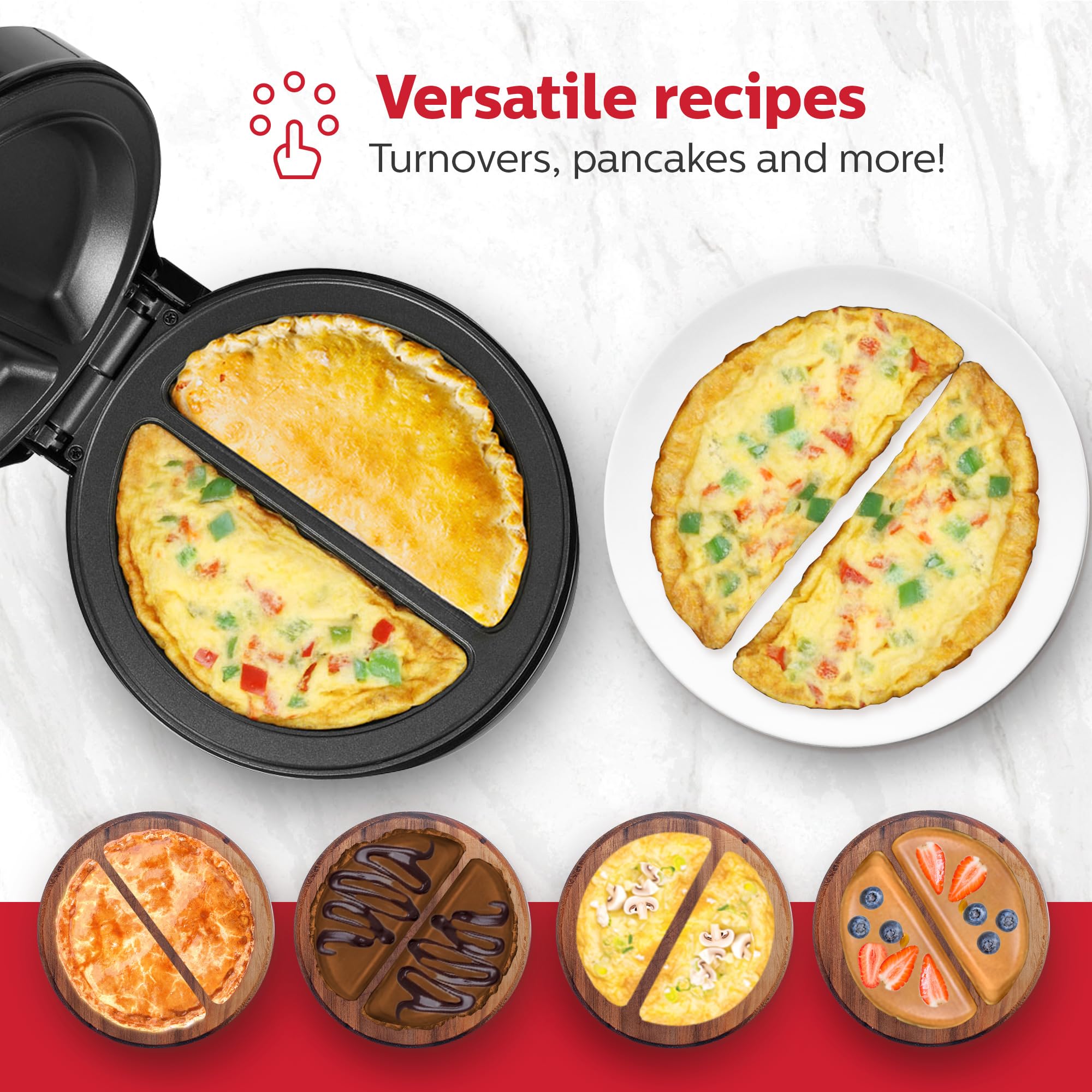 Holstein Housewares Nonstick Dual Omelet and Frittata Maker