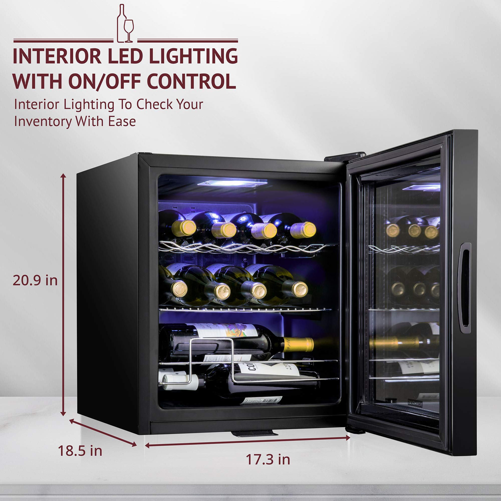 SCHMÉCKÉ Freestanding Wine Cooler Refrigerator with Lock