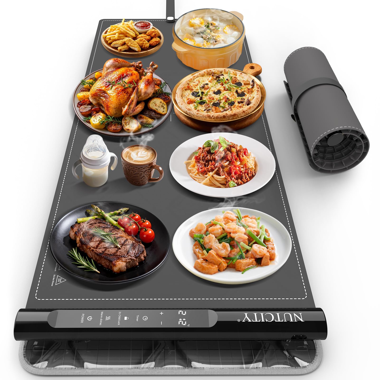 NUTCITY Extra-Large Electric Food Warming Mat with Timer