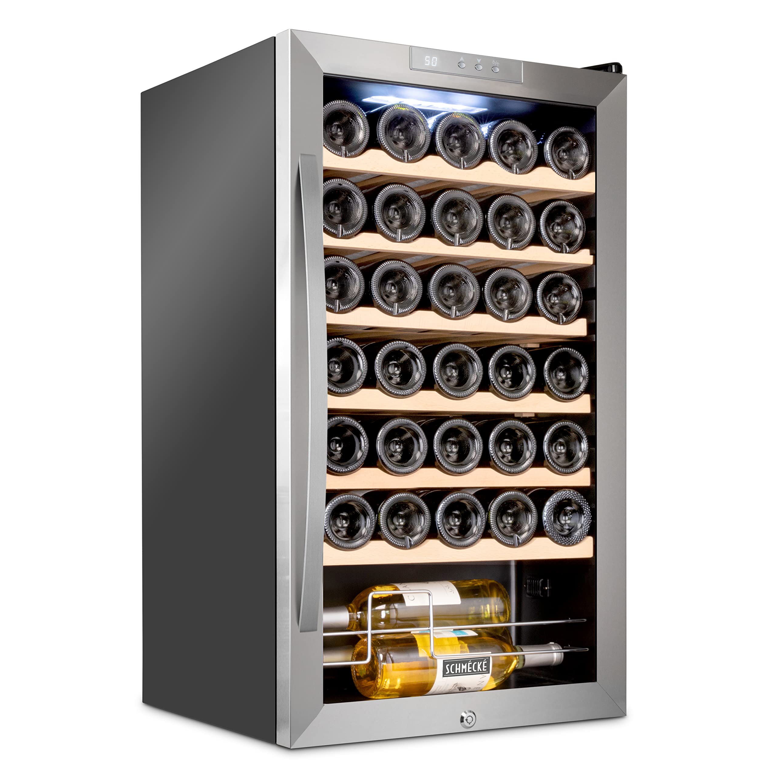 SCHMÉCKÉ Freestanding Wine Cooler Refrigerator with Lock