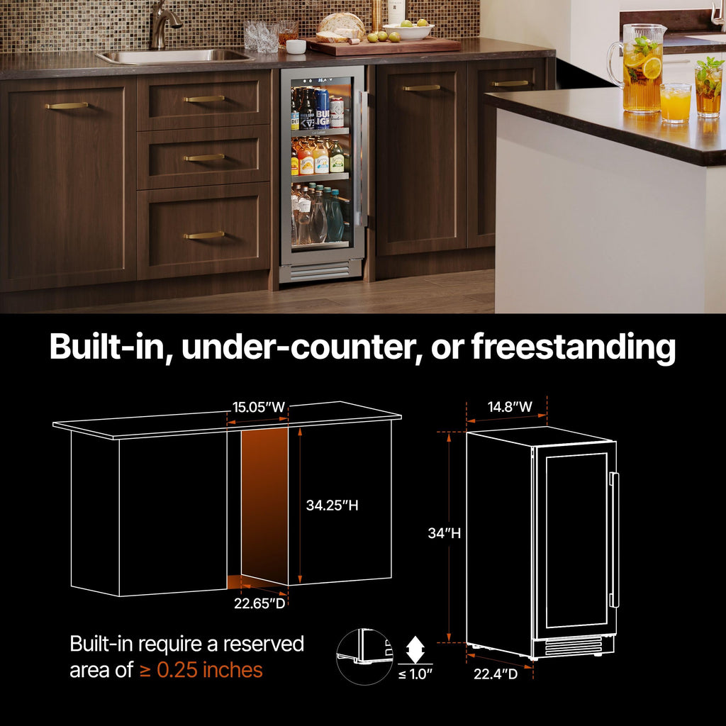 Ca'Lefort Built-In or Freestanding Beverage Refrigerator