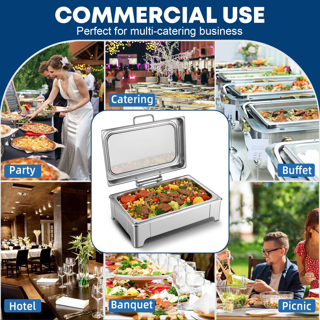 Electric Stainless Steel Chafing Dish Buffet Server Set