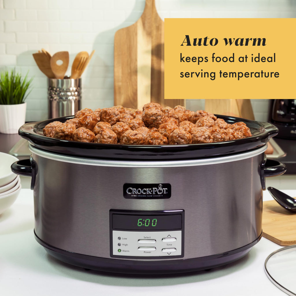 Crock-Pot Programmable Stainless Steel 1500 Oval Slow Cooker