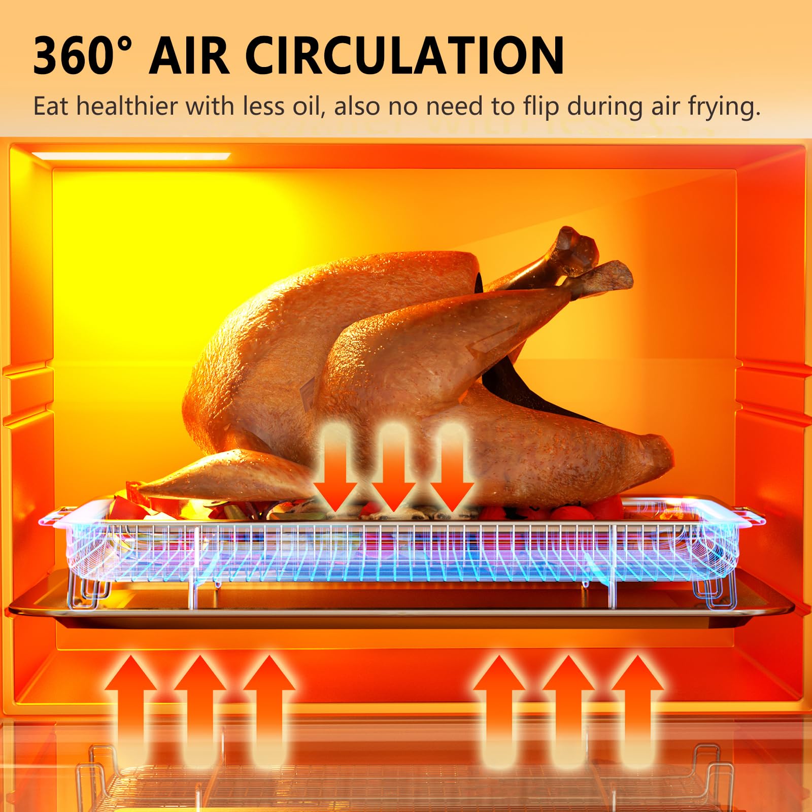 Oven Air Fryer Basket and Tray, OPENICE Stainless Steel Air Fryer Basket for Oven, Air Fryer Tray and Pan Set for Crisping Baking