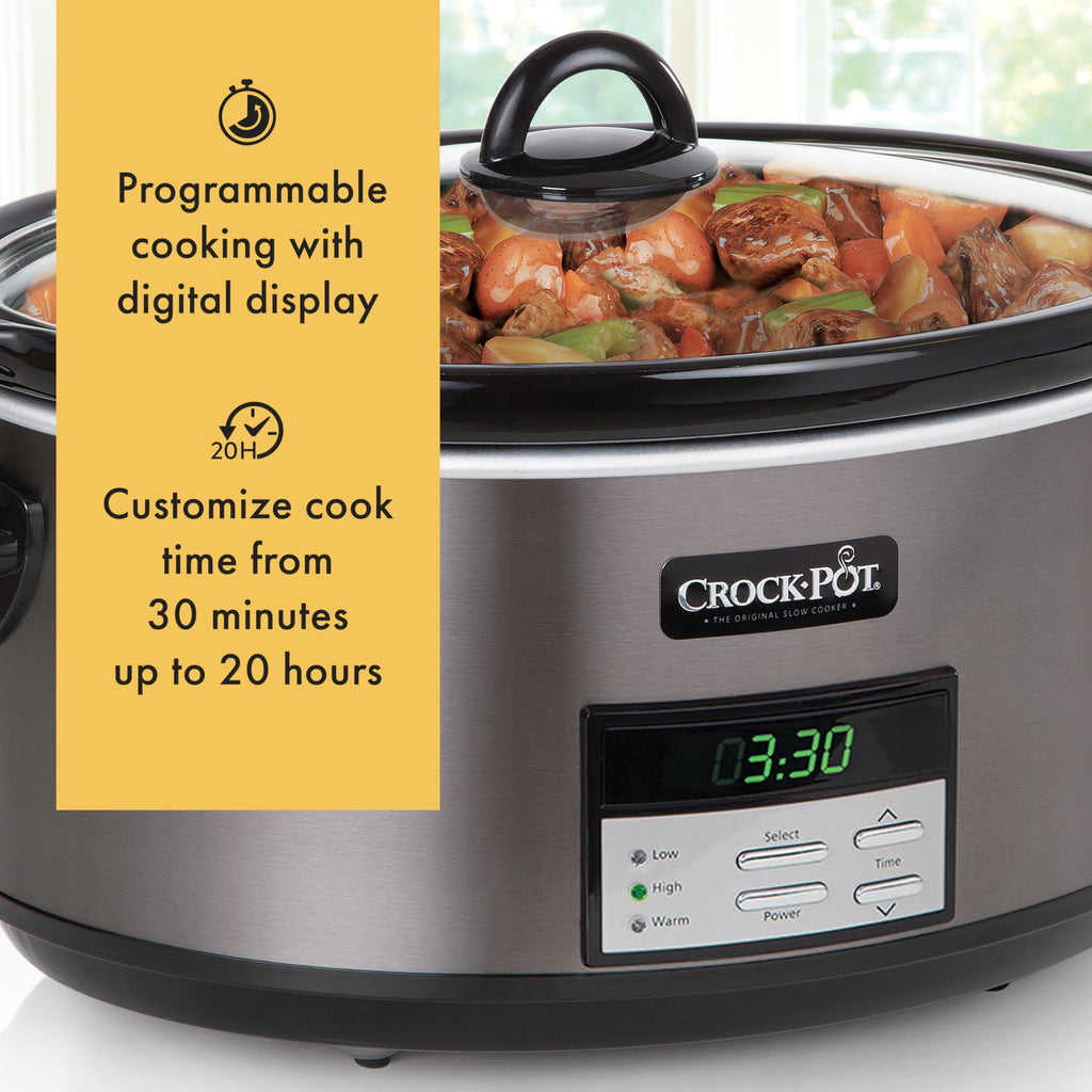 Crock-Pot Programmable Stainless Steel 1500 Oval Slow Cooker