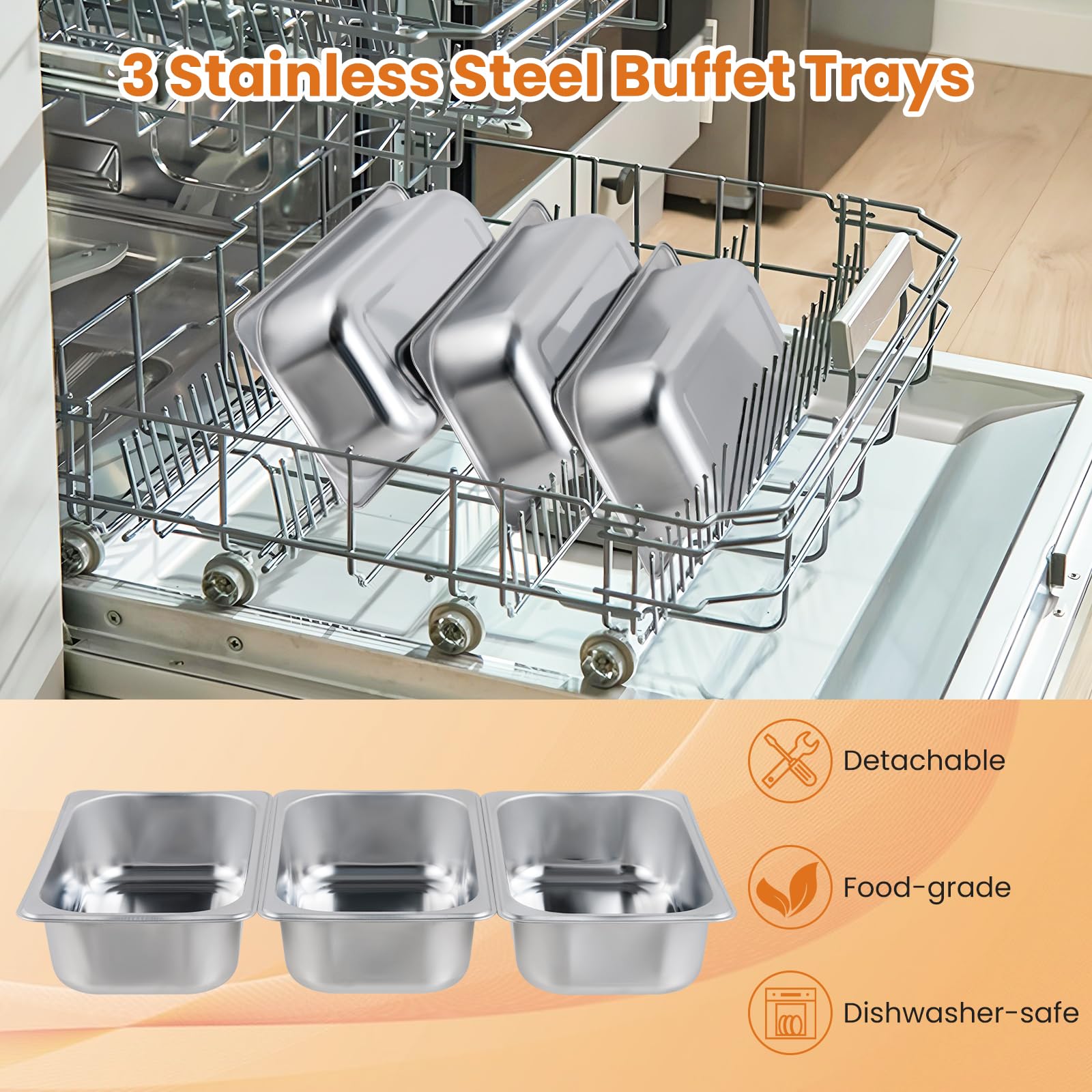 Giantex 3-Pan Electric Buffet Server and Food Warmer