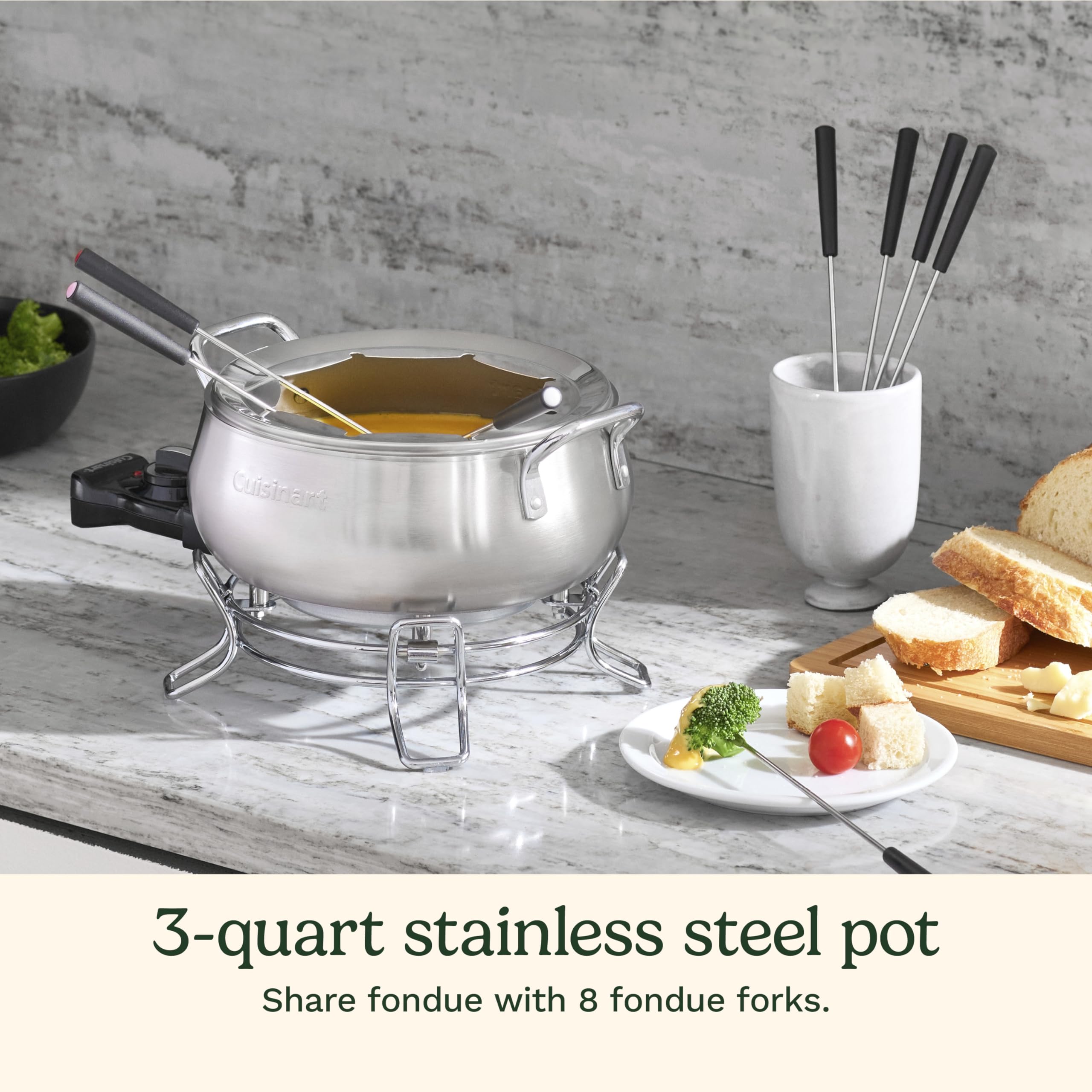 Cuisinart 3-Quart Stainless Steel Electric Fondue Pot