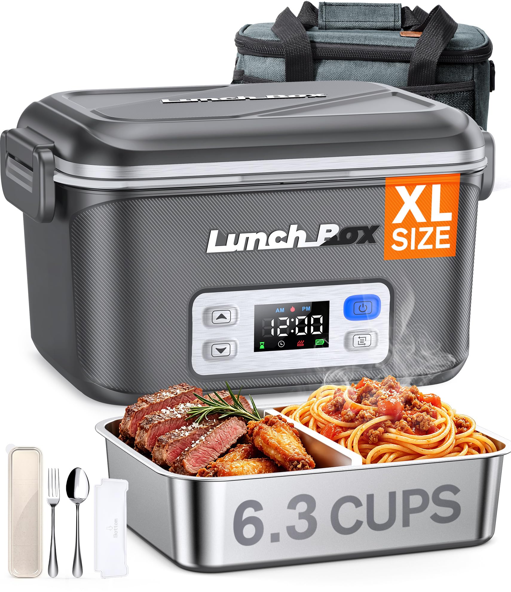 BYLTRNOW 1.5L Rechargeable Cordless Heated Lunch Box