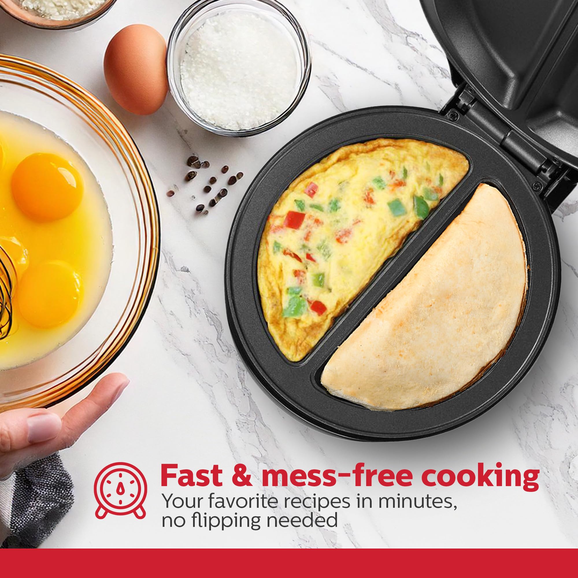 Holstein Housewares Nonstick Dual Omelet and Frittata Maker