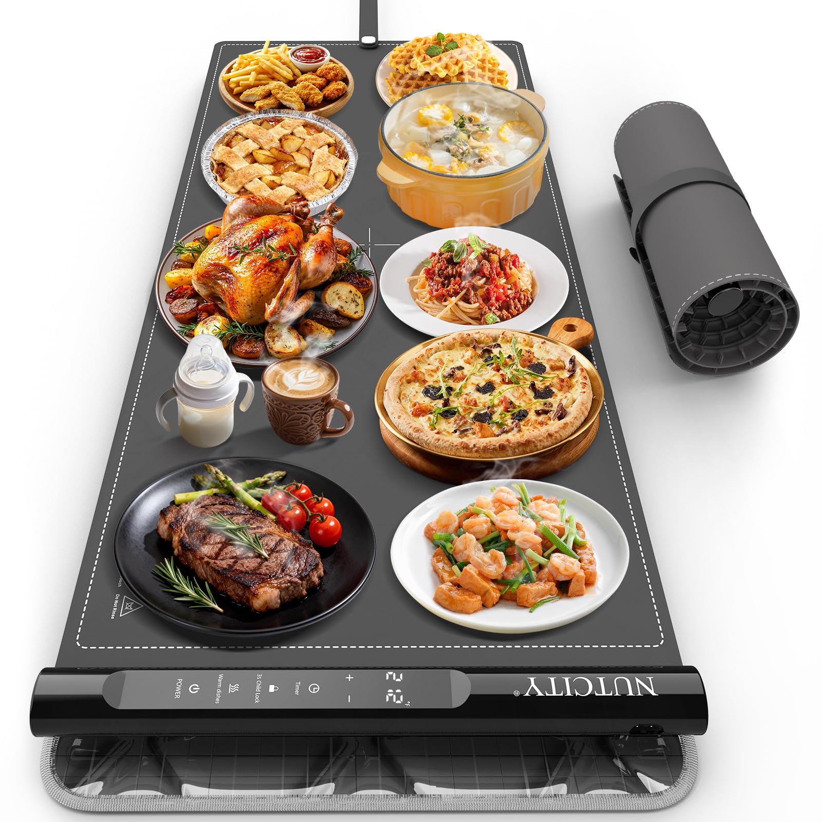 NUTCITY Extra-Large Electric Food Warming Mat with Timer