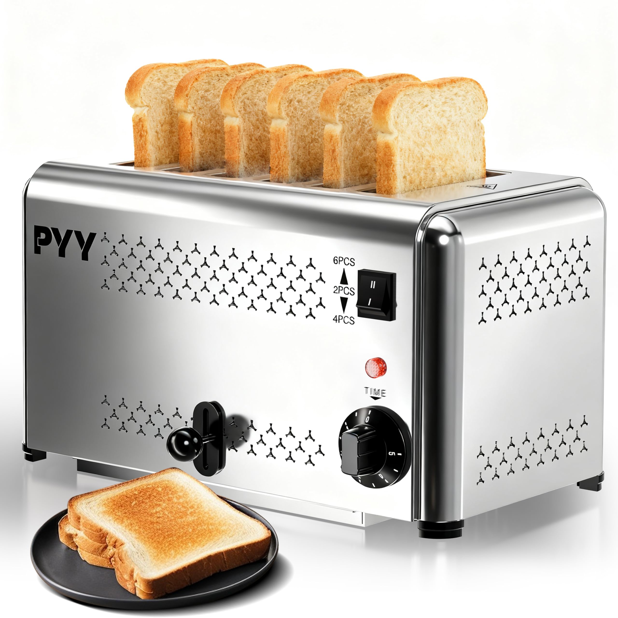 PYY 1800W Heavy-Duty Stainless Steel Commercial Toaster