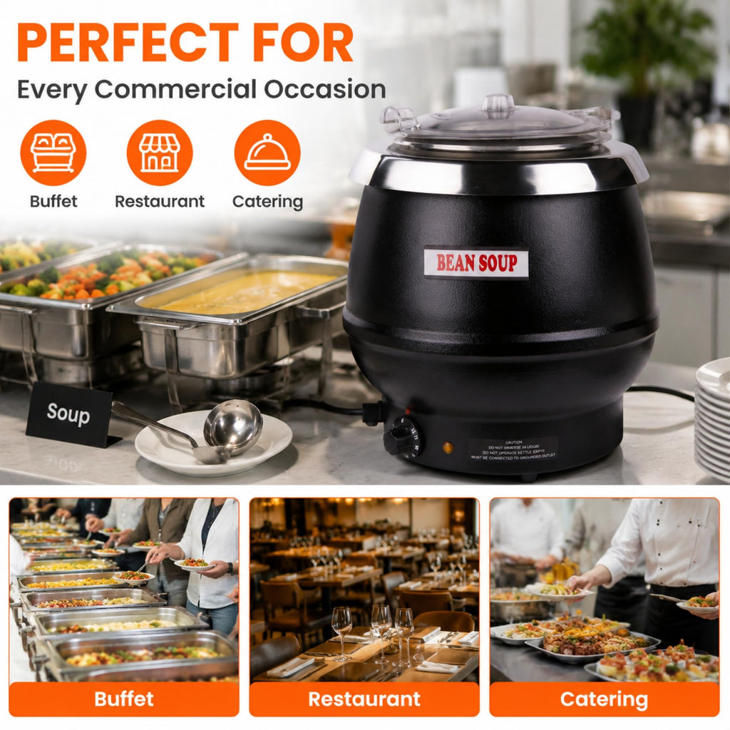 CLIVIA Commercial Electric Soup Warmer with Temperature Control