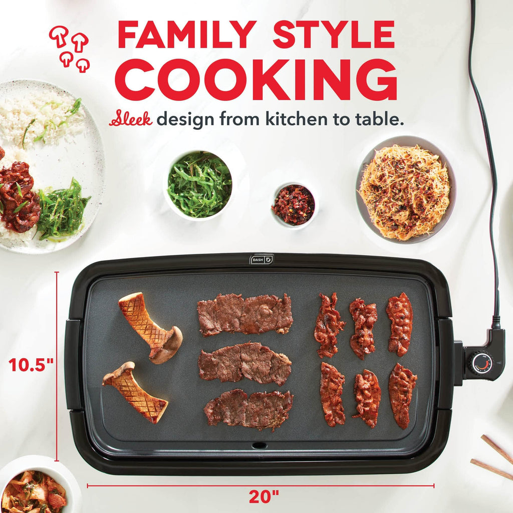 Dash Everyday Electric Griddle - Indoor Griddle for Versatile Cooking - Features Quick-Heating, Anti-Slip Feet, and Removable, Nonstick Plate
