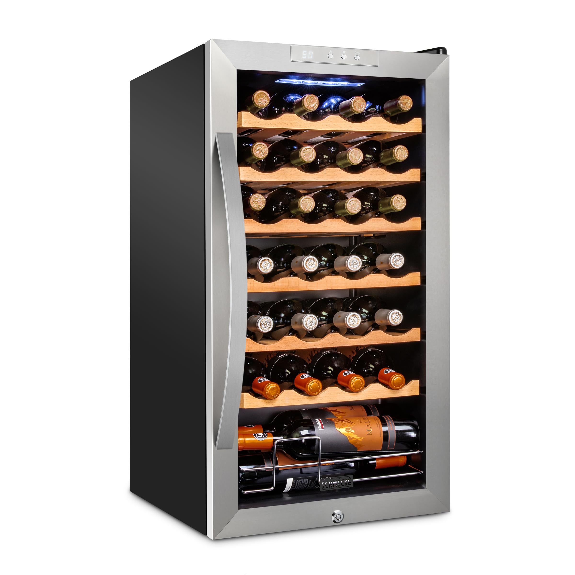 SCHMÉCKÉ Freestanding Wine Cooler Refrigerator with Lock