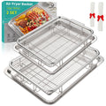 Oven Air Fryer Basket and Tray, OPENICE Stainless Steel Air Fryer Basket for Oven, Air Fryer Tray and Pan Set for Crisping Baking